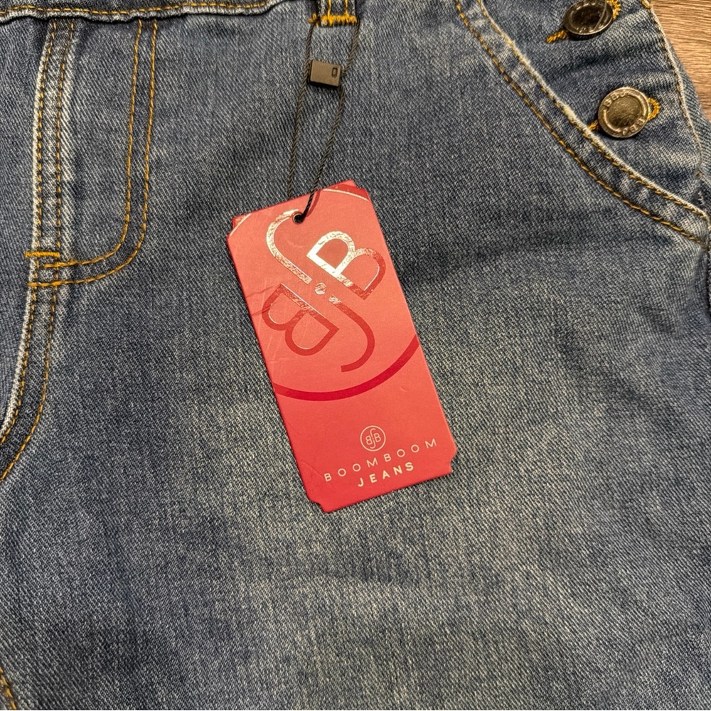 Boom Boom Jeans Overalls Shortalls Blue Denim Women’s Small NWT - Picture 4 of 5